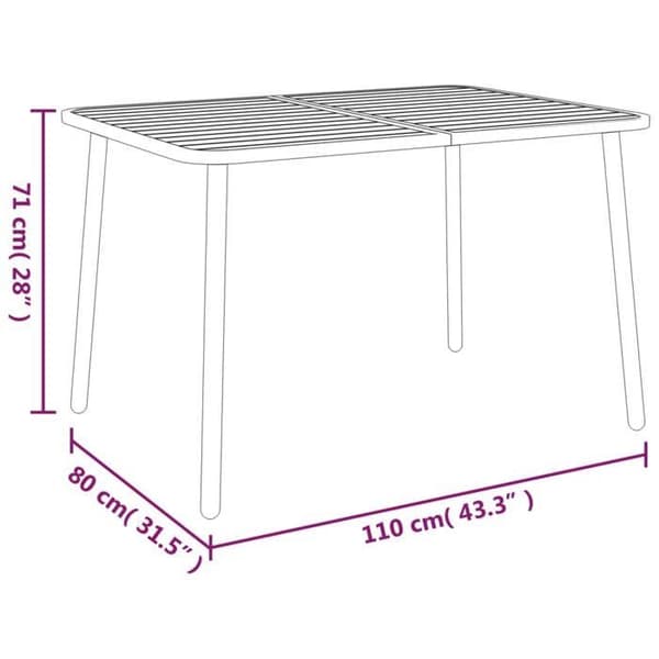 Maison Exclusive - Havebord antracit 110x80x71 cm stål antracit