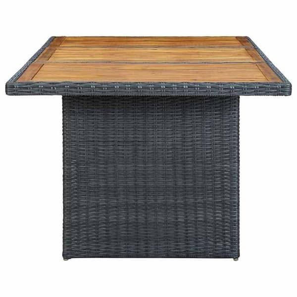 Maison Exclusive - Trädgårdsbord Mörkgrå Flätad resin och akaciaträ Mörkgrå