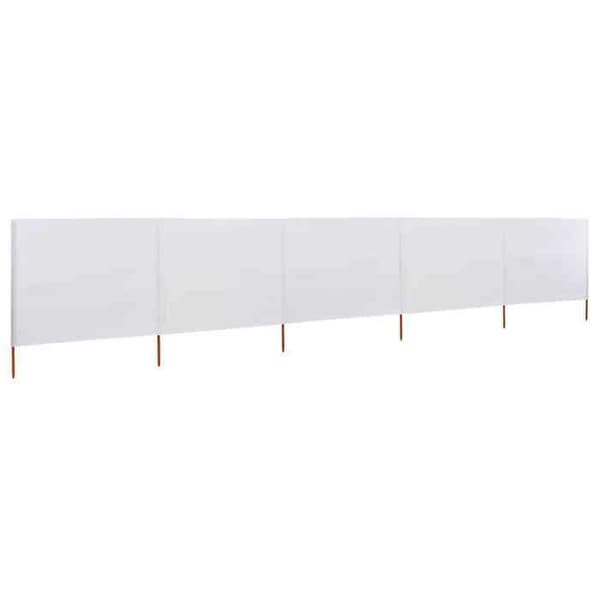 Maison Exclusive - Skärm 5 paneler Tyg 600 x 80 cm Vit sand