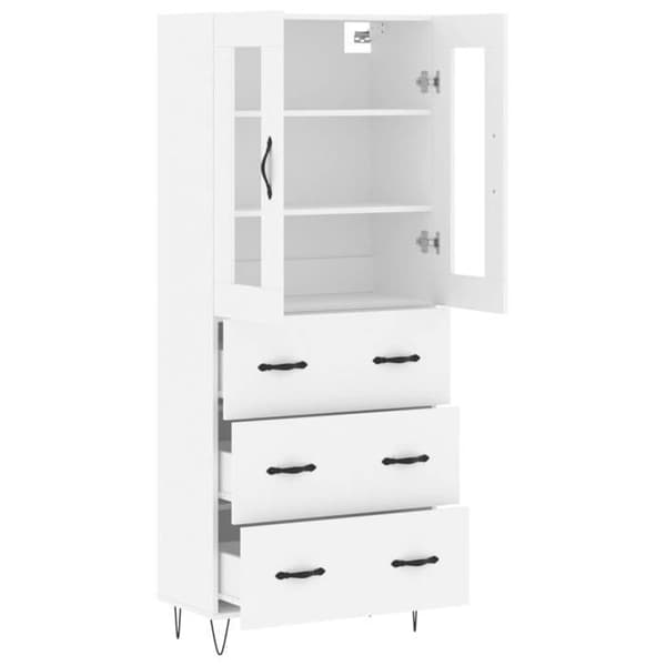 Maison Exclusive - Buffé hög Vit 69,5x34x180 cm Ingenjörsträ