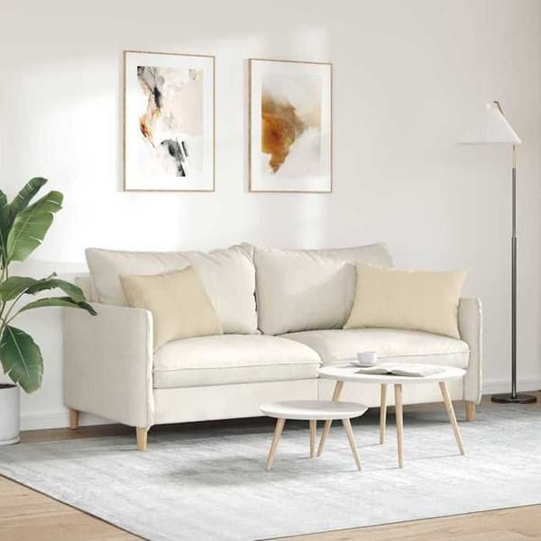 Soffkuddar - EXKLUSIV HEM - Set om 2 60 x 40 cm - Kräm - Mjuk tyg - Polyesterfyllning Grädde
