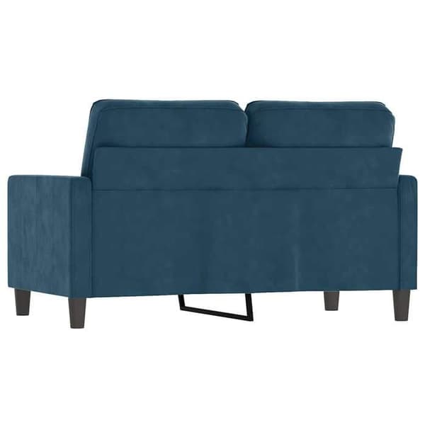 Soffa 2 platser - EXKLUSIV HEM - 120 cm - Sammet - Metallram - Blå Blå