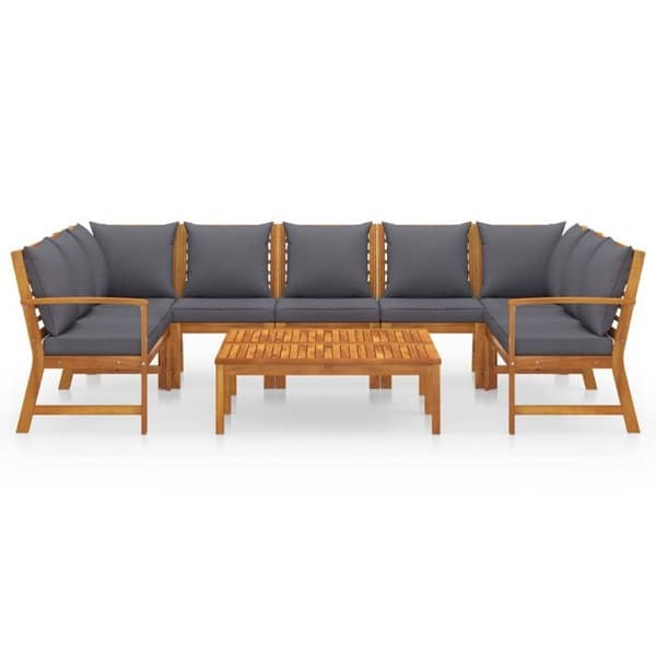 Maison Exclusive - 9 dele have møbler med puder i solid akacietræ