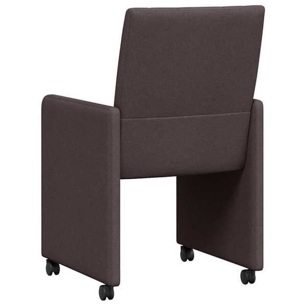 Maison Exclusive - Matstolar med hjul 2 st mörkbrun tyg