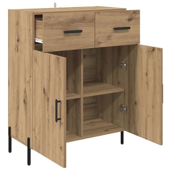 Maison Exclusive - Buffet i håndlavet egetræ 69,5 x 34 x 90 cm Ingeniørtræ Ek
