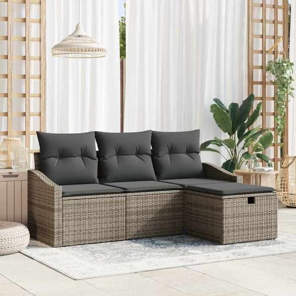 Maison Exclusive - 4 osan sohvasetti harmaa polyrottinki