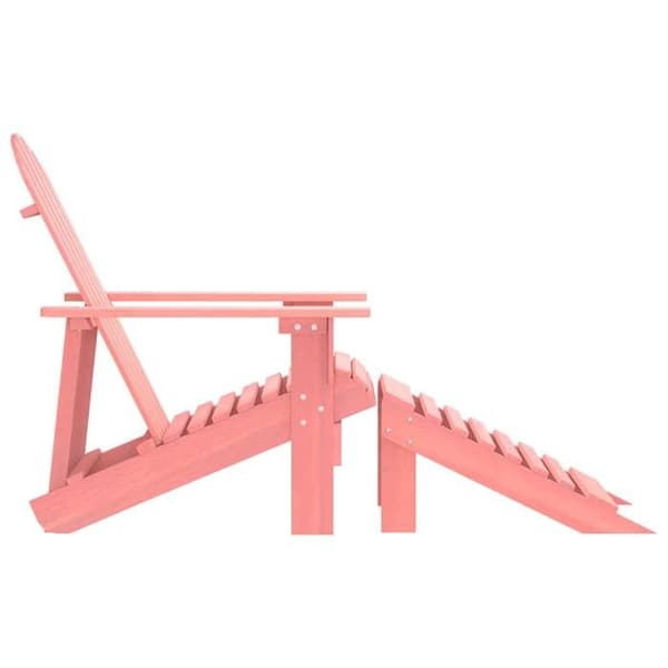 Maison Exclusive - Adirondack trädgårdsstol med fotpall i solid furu rosa