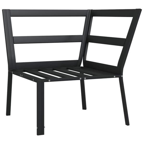 Trädgårdsstol - EXKLUSIV HEM - 76 x 76 x 79 cm - Pulverlackerad stål - Grå vadderade kuddar - Modulär Grå