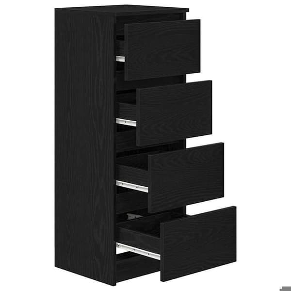Maison Exclusive - Buffet i sort egetræ 37,5x35x99 cm i ingeniørtræ svart ek