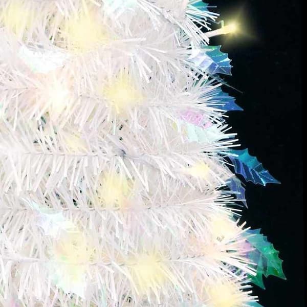 Maison Exclusive - Fällbar konstgjord julgran 200 LED vit 210 cm Vit