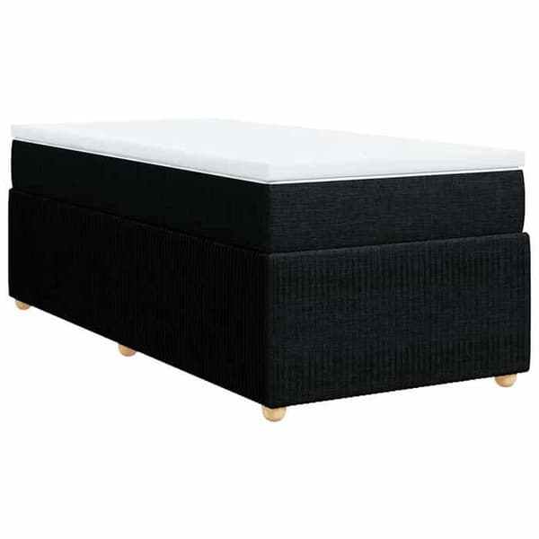 Maison Exclusive - Seng med lamelbund og madras Sort 90x200 cm Stof