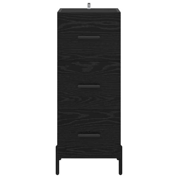 Maison Exclusive - Buffet Sort egetræ 34 x 34,5 x 90 cm Ingeniørtræ svart ek