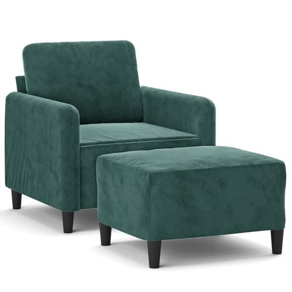 Maison Exclusive - Tuoli jalkatuella Tummanvihreä 60 cm Sametti