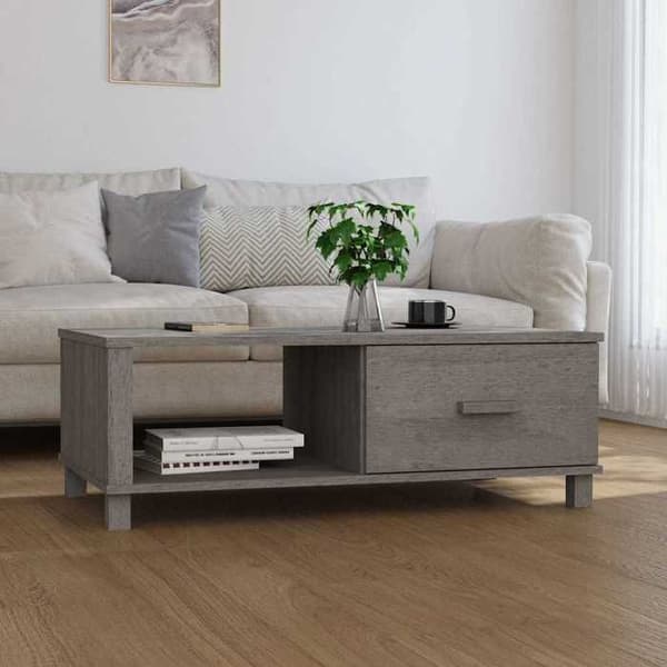 Maison Exclusive - Alustatabletti HAMAR Vaaleanharmaa 100x55x35 cm Massiivipuuta