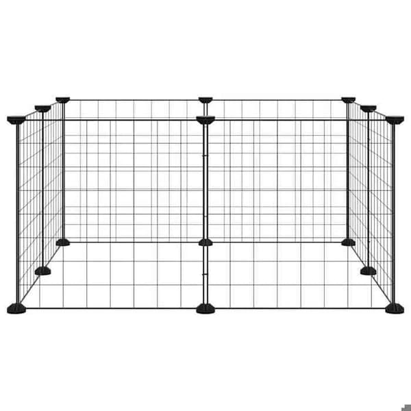 Burar & hönshus - Maison Exclusive - 8 paneler 35 x 35 cm - termolackerad stål - svart
