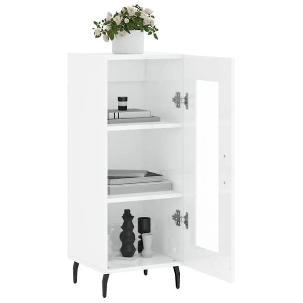 Maison Exclusive - Buffé Vit glänsande 34,5x34x90 cm Ingenjörsträ