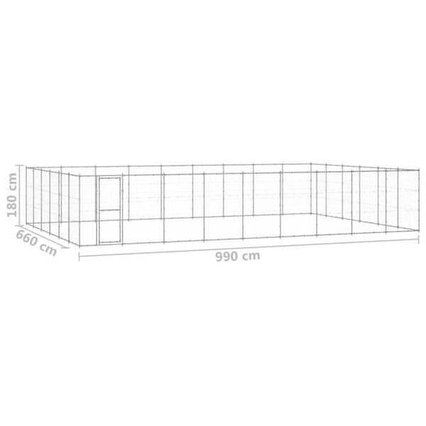 Maison Exclusive - Utomhus hundhus i galvaniserat stål 65,34 m² silver-