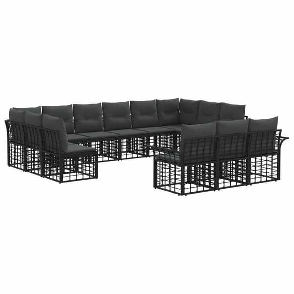 Maison Exclusive - Sæt af 13 udendørs sofaer i sort og mørkegrå