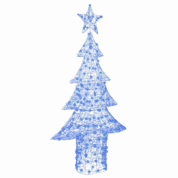 Julgran - EXKLUSIVT HUS - 180 cm - 240 blå LED - Akryl - USB Blå
