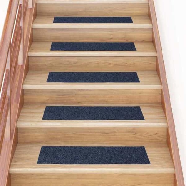 Maison Exclusive - Selvklæbende trappetæpper 15 stk. 76 x 20 cm Grå Blå Rektangulær