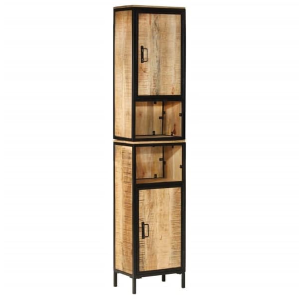 Maison Exclusive - Kylpyhuonekaappi 40x27x180 cm rautaa ja mango-puuta