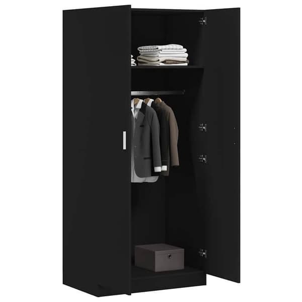 Maison Exclusive - Garderobe Sort 80x52x180 cm Ingeniørtræ Svart