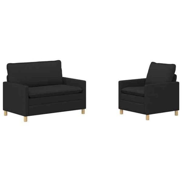 Maison Exclusive - 2-delars Soffset i Svart Tyg Svart