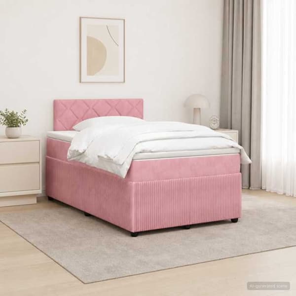 Maison Exclusive - Boxspring säng med Rose madrass 120 x 200 cm Sammet