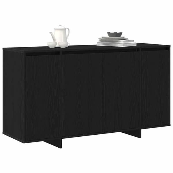 Maison Exclusive - Buffet Sort egetræ 120 x 41 x 75 cm Ingeniørtræ