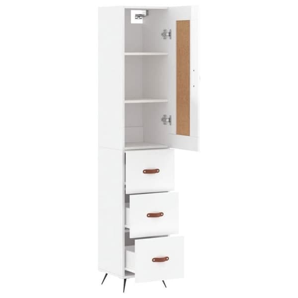 Maison Exclusive - Buffé hög Vit glänsande 34,5x34x180 cm Ingenjörsträ