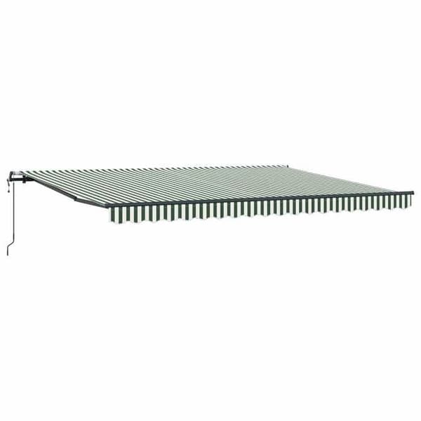 Maison Exclusive - Fällbart tak i grön och vit 450 × 350 cm