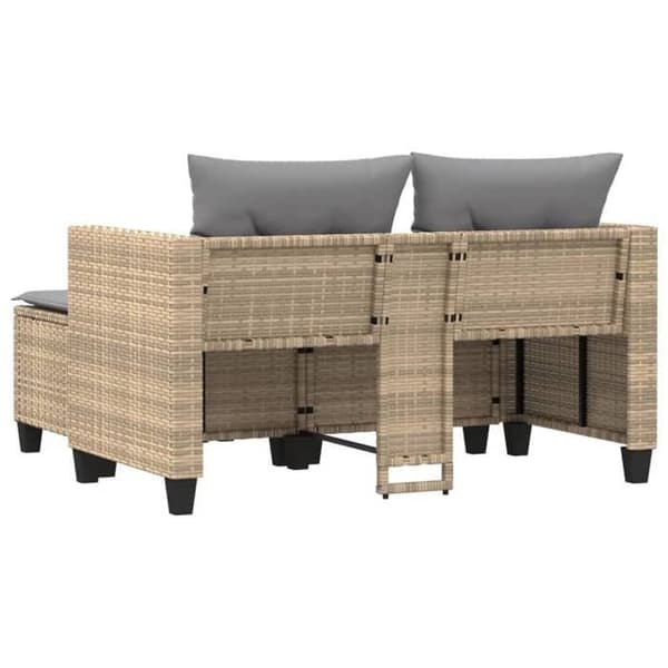 Maison Exclusive - 2-sits trädgårdssoffa med beige flätad resinpuffar