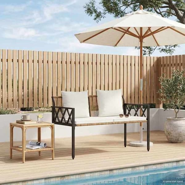 Maison Exclusive - Utomhusbänkar 2-sits 116 x 56 x 75 cm polyrotin