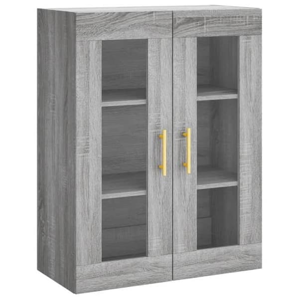 Maison Exclusive - Buffé hög Sonoma grå 69,5x34x180 cm Ingenjörsträ