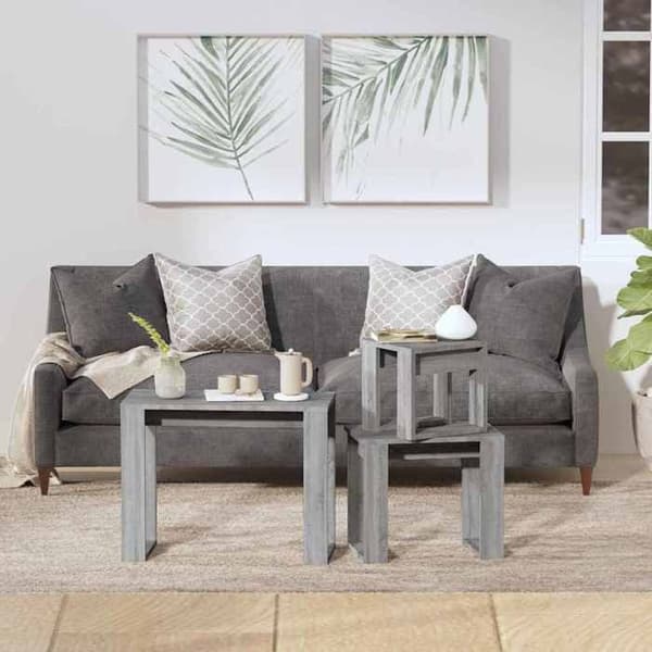 Sideborde - MAISON EXCLUSIVE - Sonoma grå - 3 stk. - Ingeniørtræ - Indviklet design