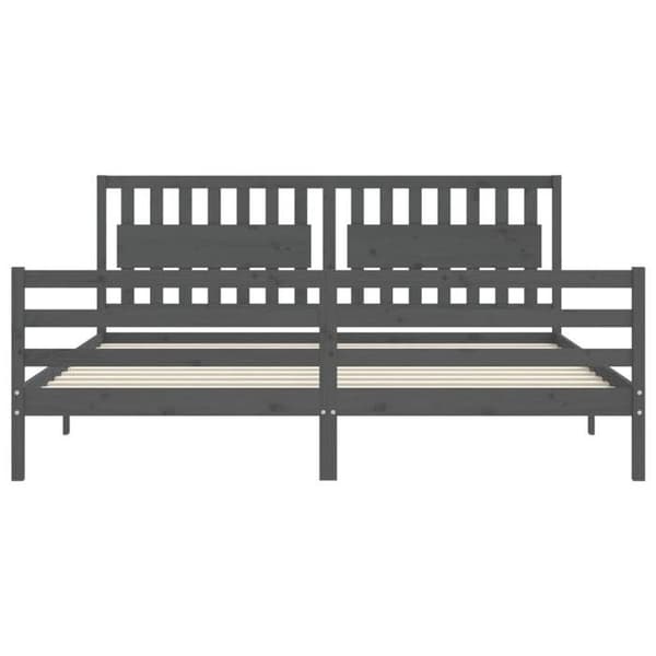 Maison Exclusive - Sengebund uden madras grå 200x200 cm massivtræ grå