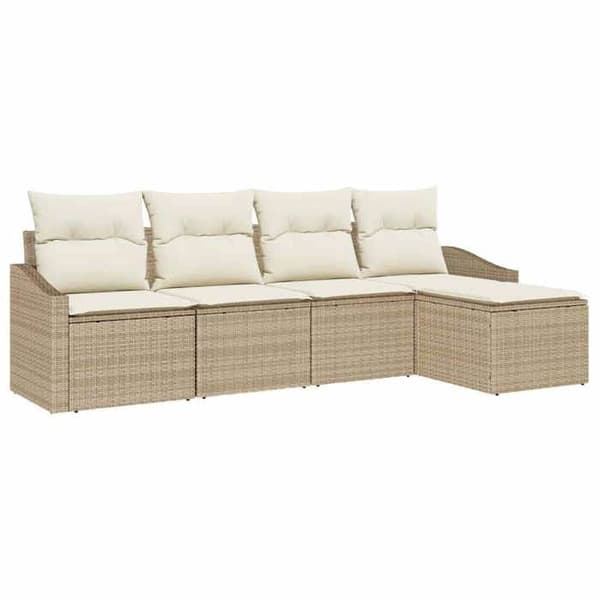 Maison Exclusive - 5 kpl:n sohvasetti beige ja kerma polyrottinkia