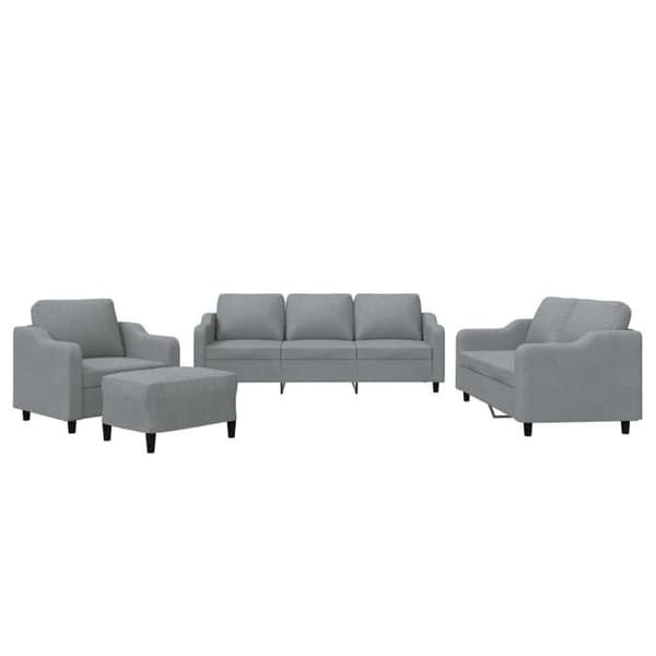 Maison Exclusive - Sæt af 4 sofaer med puder Lys grå Stof