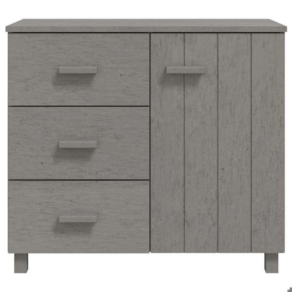 Maison Exclusive - Buffé HAMAR Ljusgrå 90x40x80 cm Massivt furu Ljusgrått