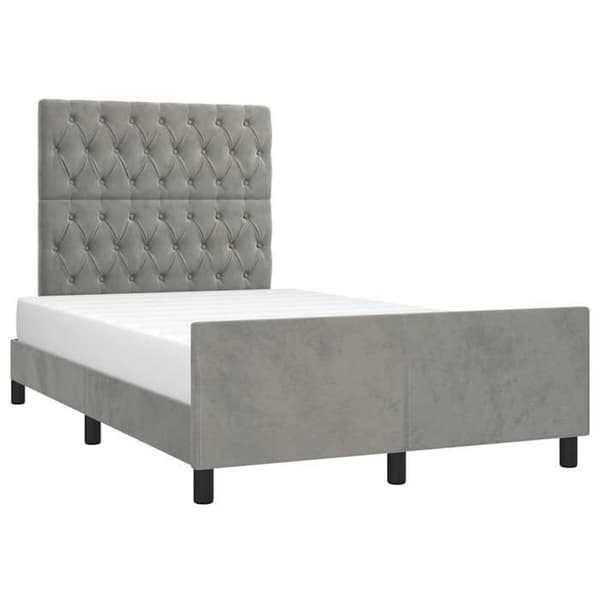 Maison Exclusive - Sängram utan madrass ljusgrå 120x200 cm sammet