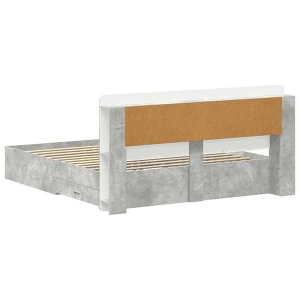 Maison Exclusive - Sängram med förvaring Grå betong 200 x 200 cm