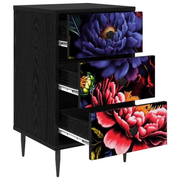 Maison Exclusive - KIEL natbord 2 stk Sort eg 36 x 33 x 61 cm