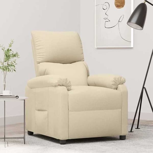 Maison Exclusive - Recliner Fåtölj Creme Tyg Grädde