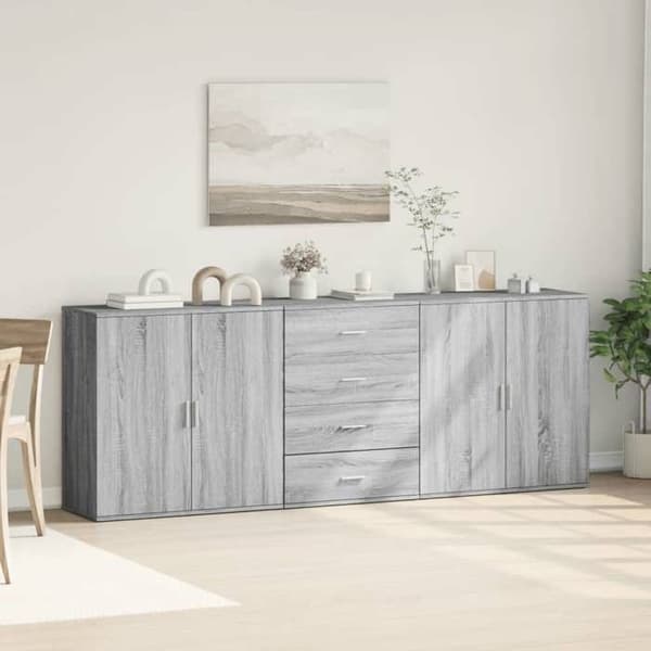 Maison Exclusive - Bufféer 3 st Sonoma grå Ingenjörsträ