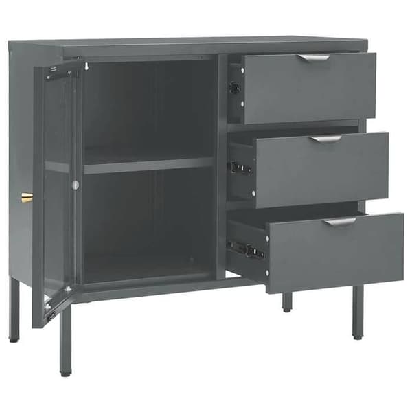 Maison Exclusive - Buffet Anthracite 75x35x70 cm Stål og hærdet glas