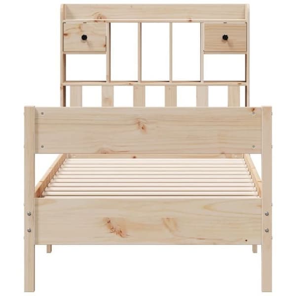 Maison Exclusive - Kirjahyllyvuode ilman patjaa 75x190 cm massiivipuusta