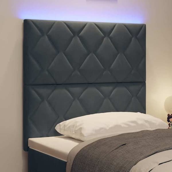Maison Exclusive - LED Hovedgærde Mørkegrå 100 cm Velour Mörkgrå