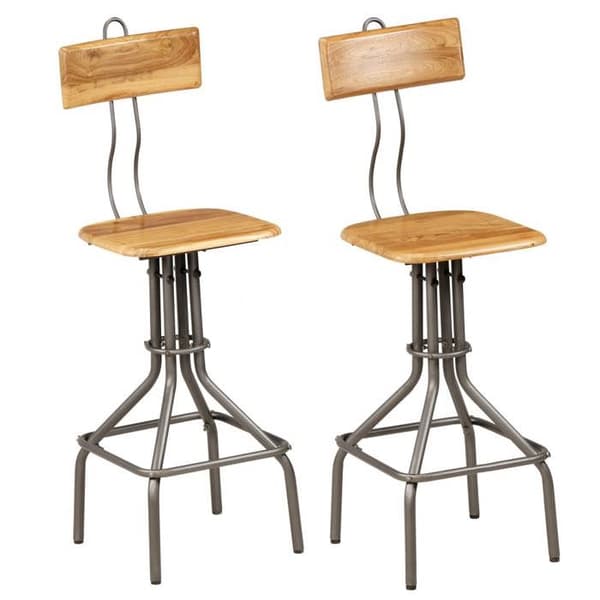 Maison Exclusive - Barstolar set om 2 i massivt återvunnet teak