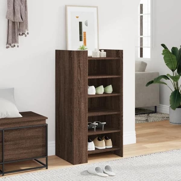 Maison Exclusive - Skoskab i brunt egetræ 52x37,5x100 cm Brun ek