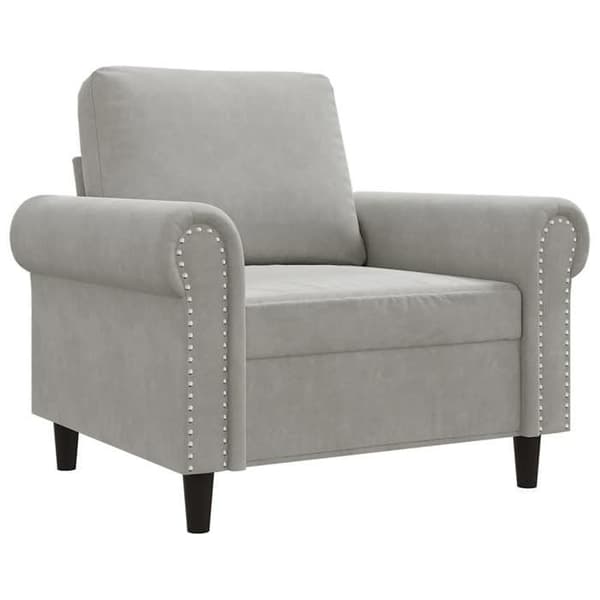 Maison Exclusive - Vaaleanharmaa nojatuoli 60 cm samettia